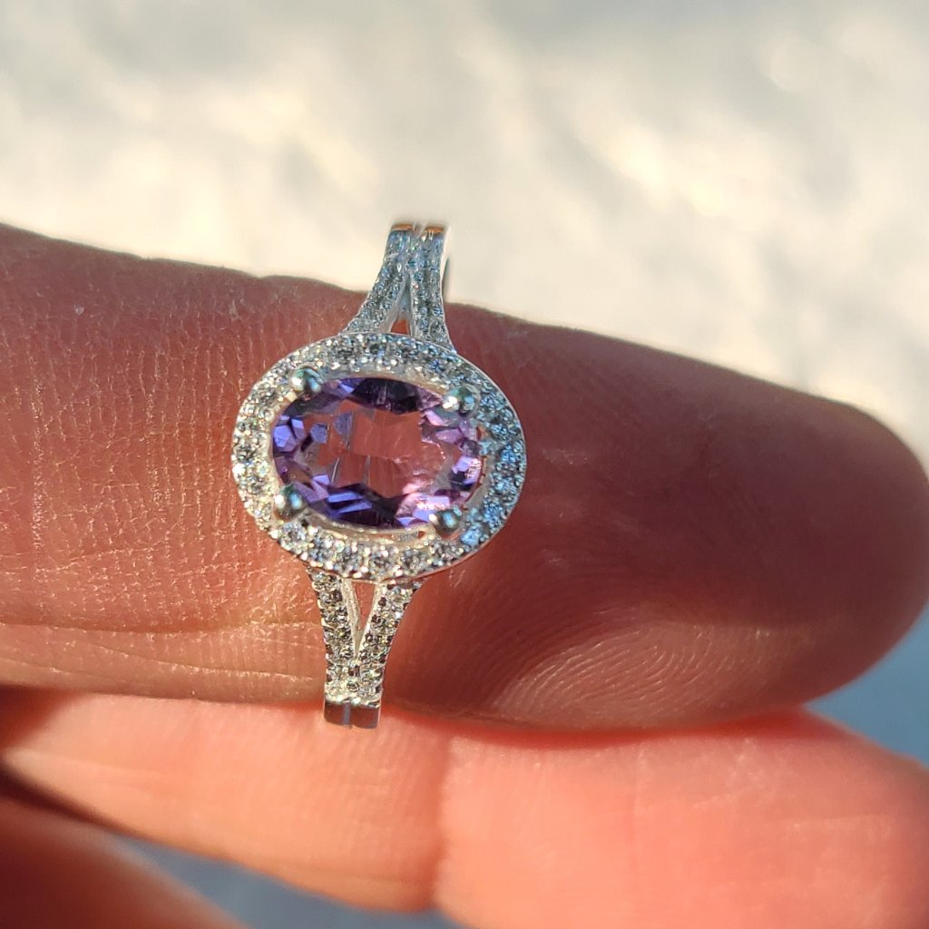 Amethyst Ring In Sterling Silver-Amethyst Jewelry-Fashion Ring